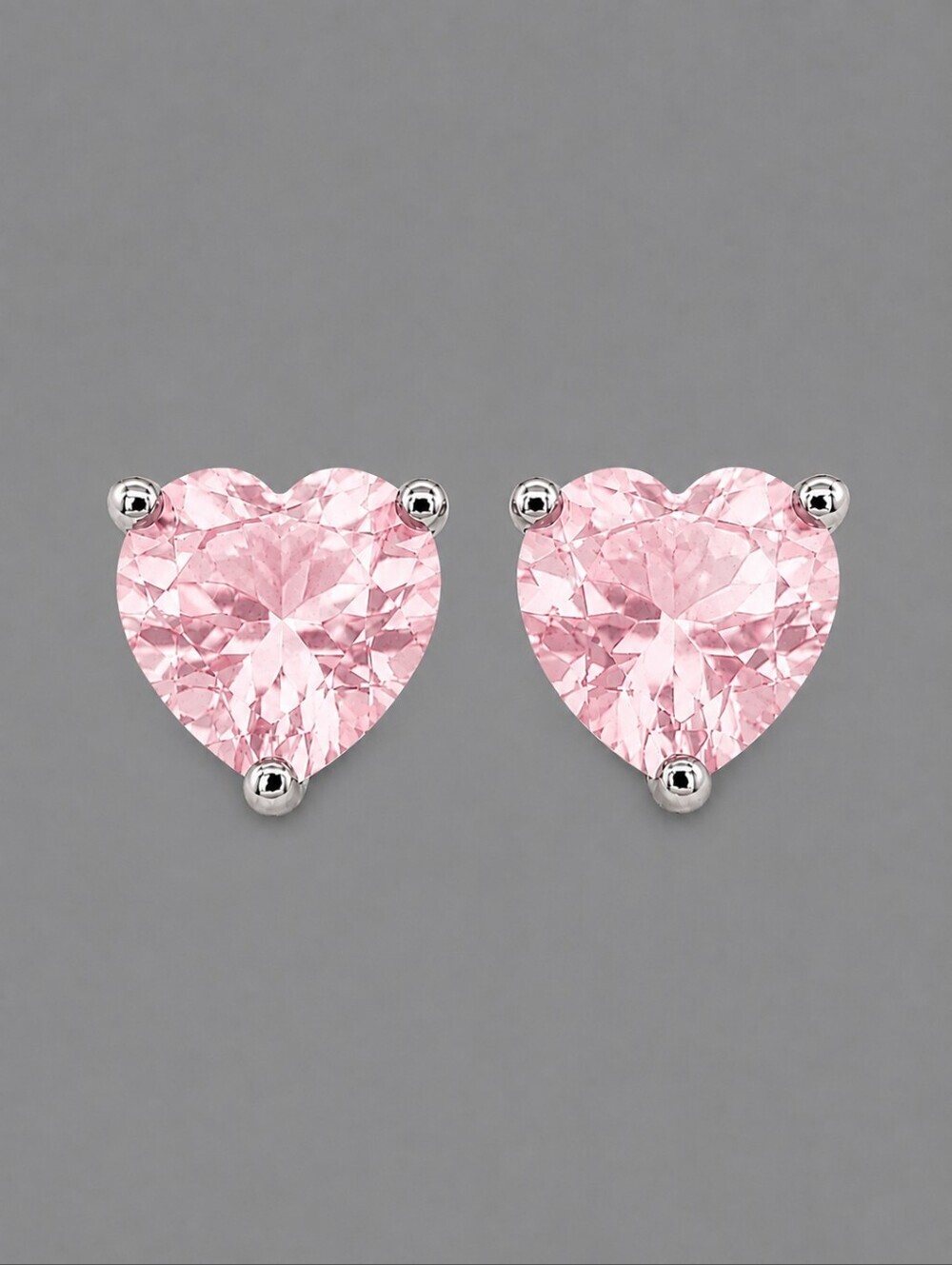 Y2k Light Pink Crystal Heart Post Earrings